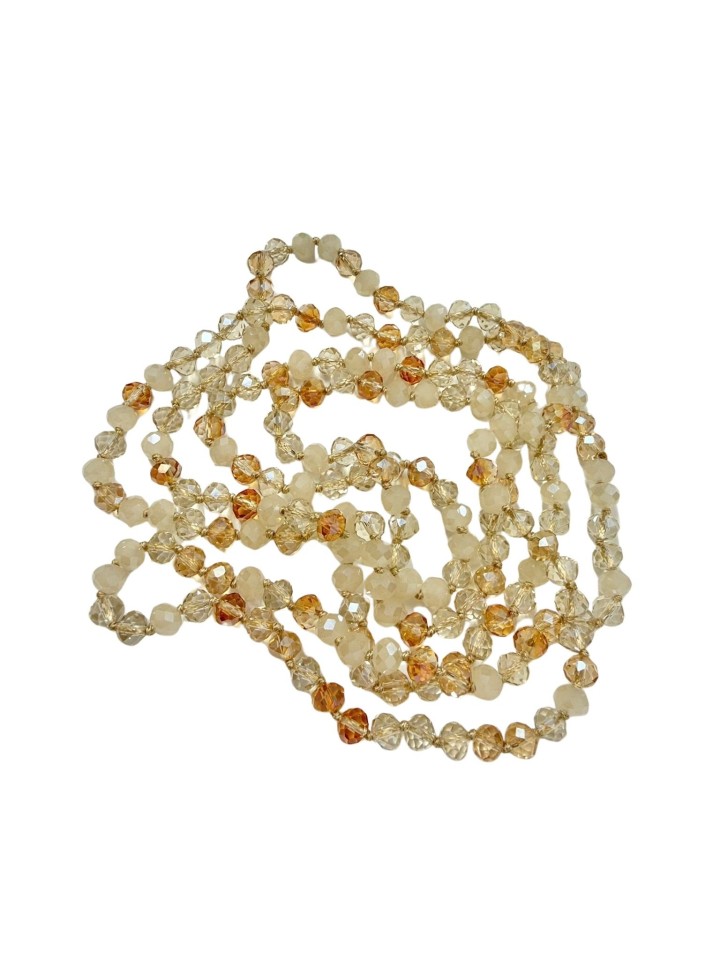 Collar de cristal en tonos beige y champán