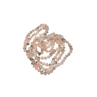 Collar de cristal en tonos rosas y grises