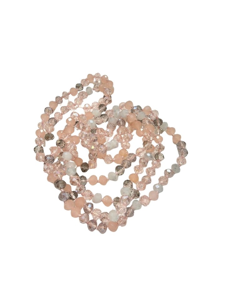 Collar de cristal en tonos rosas y grises