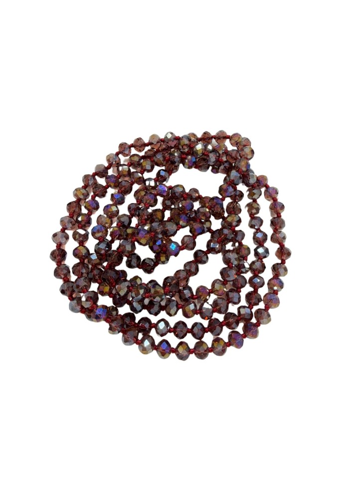 Collar de cristal en granate tornasolado