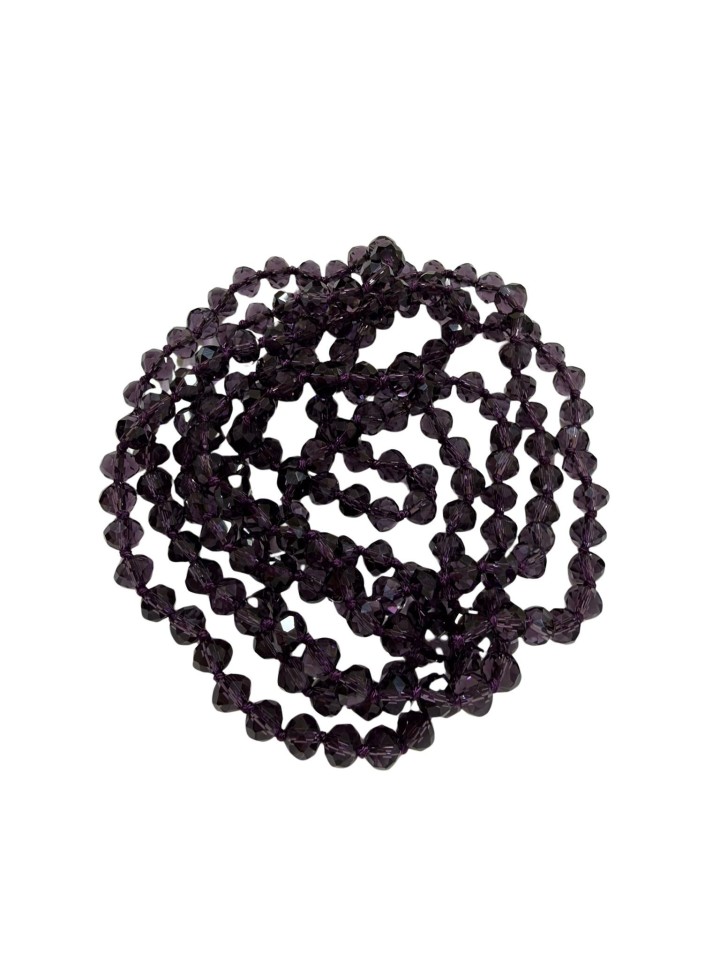 Collar de cristal en tono berenjena