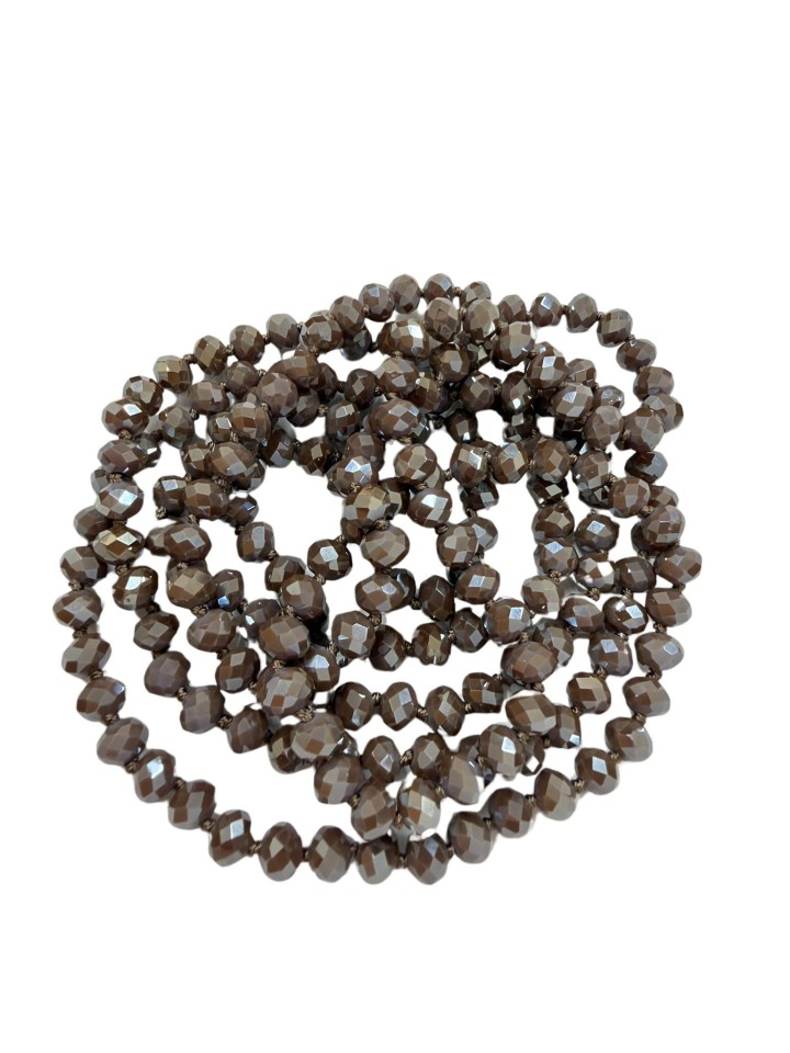 Collar de cristal en tono topo