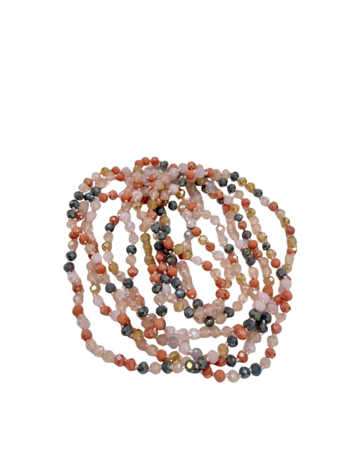 Collar de mini cristales en tonos rosas y grises
