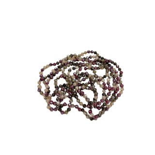 Collar de mini cristales en tonos granates, grises y rosas