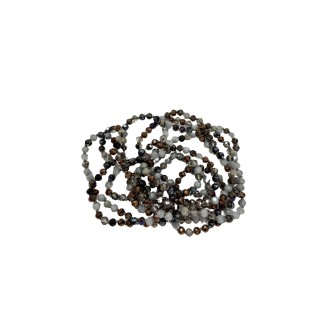 Collar de mini cristales en tonos grises y marrones