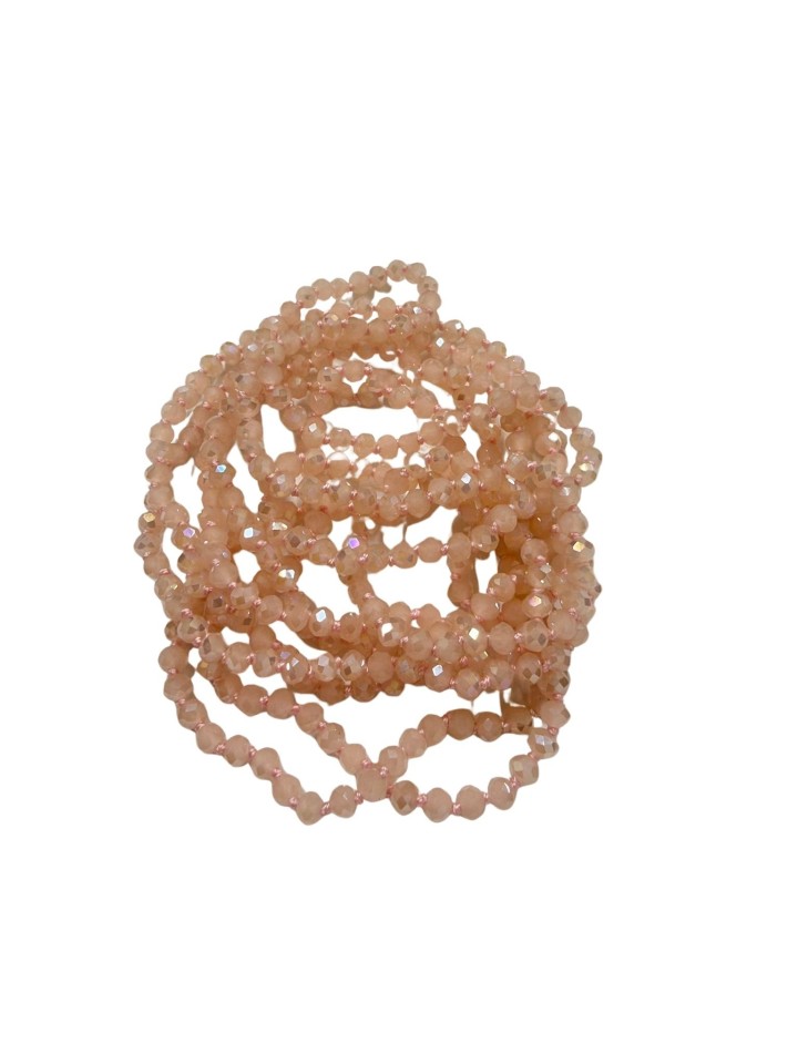 Collar de mini cristales en tono rosa claro