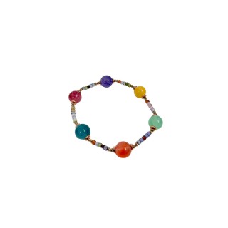 Pulsera elástica de jades teñidos y piedras