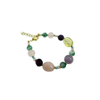 Pulsera de ágatas y perlas en multicolor