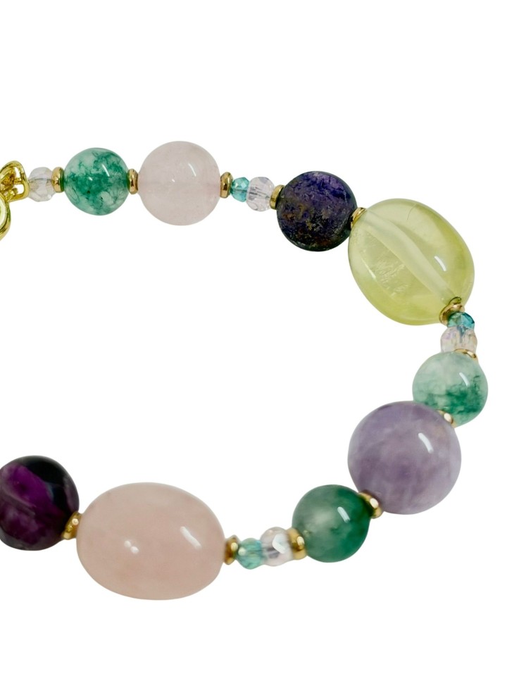 Pulsera de ágatas y perlas en multicolor