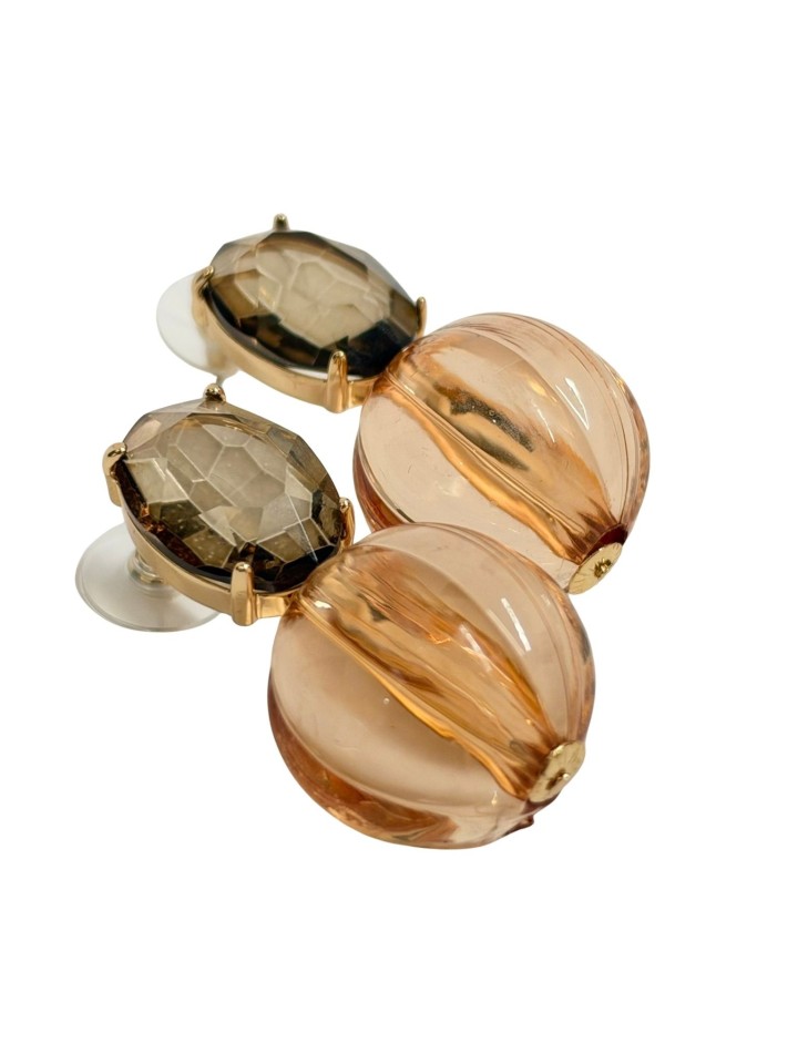 Pendientes bola marrón