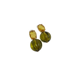 Pendientes bola verde