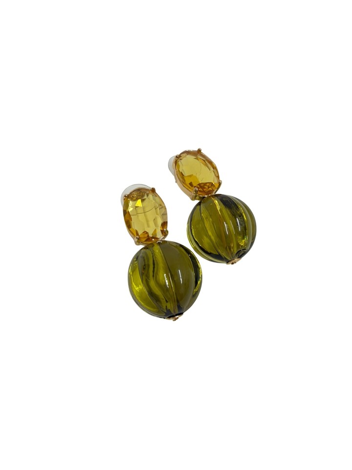 Pendientes bola verde