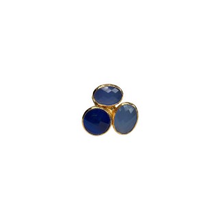 Anillo Estambul tres piedras azul