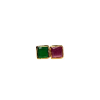 Anillo Ankara verde y rosa