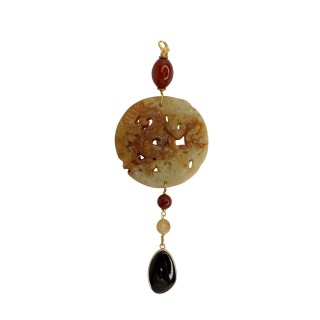 Colgante Oriental miel y negro