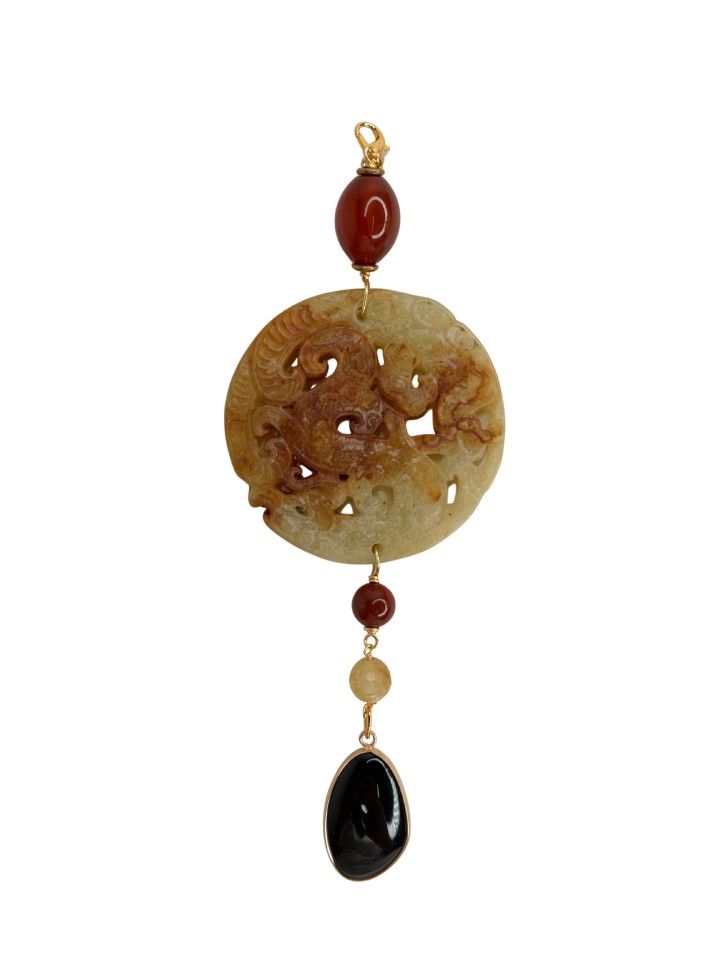 Colgante Oriental miel y negro