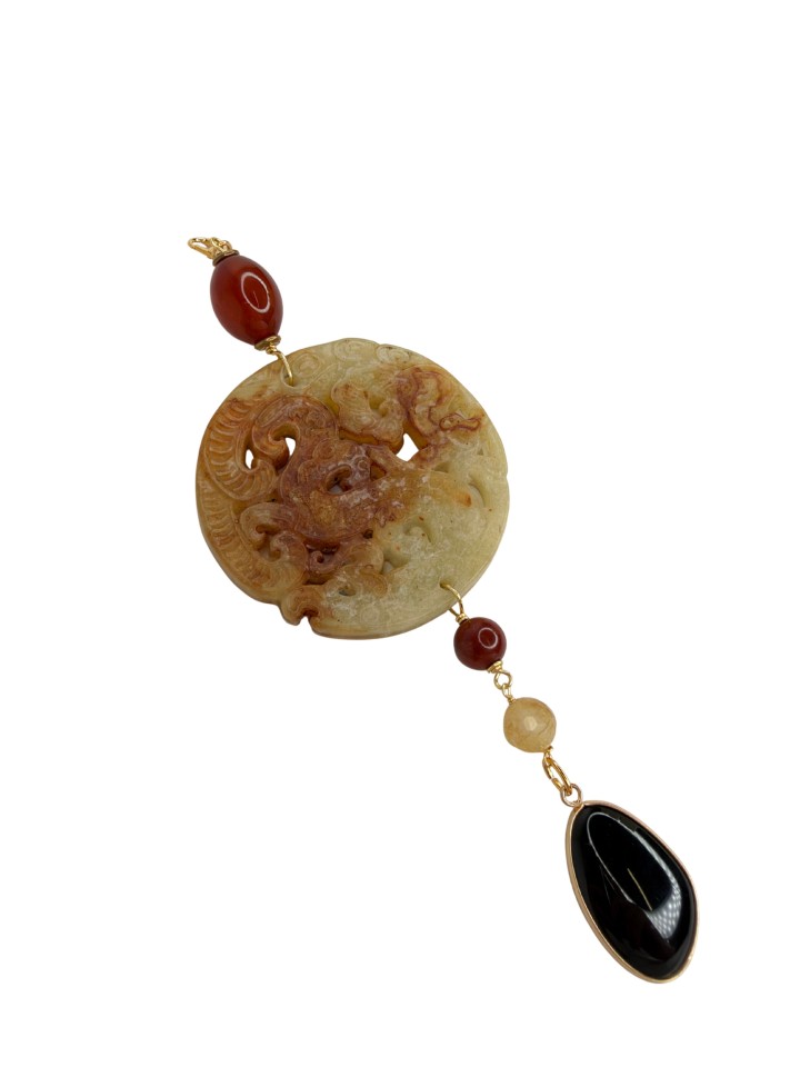 Colgante Oriental miel y negro