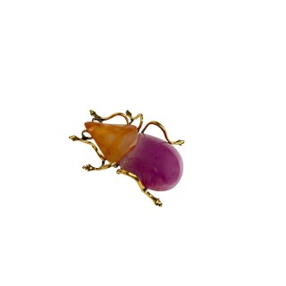 Broche Escarabajo rosa