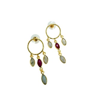 Pendientes Sena granate/blanco
