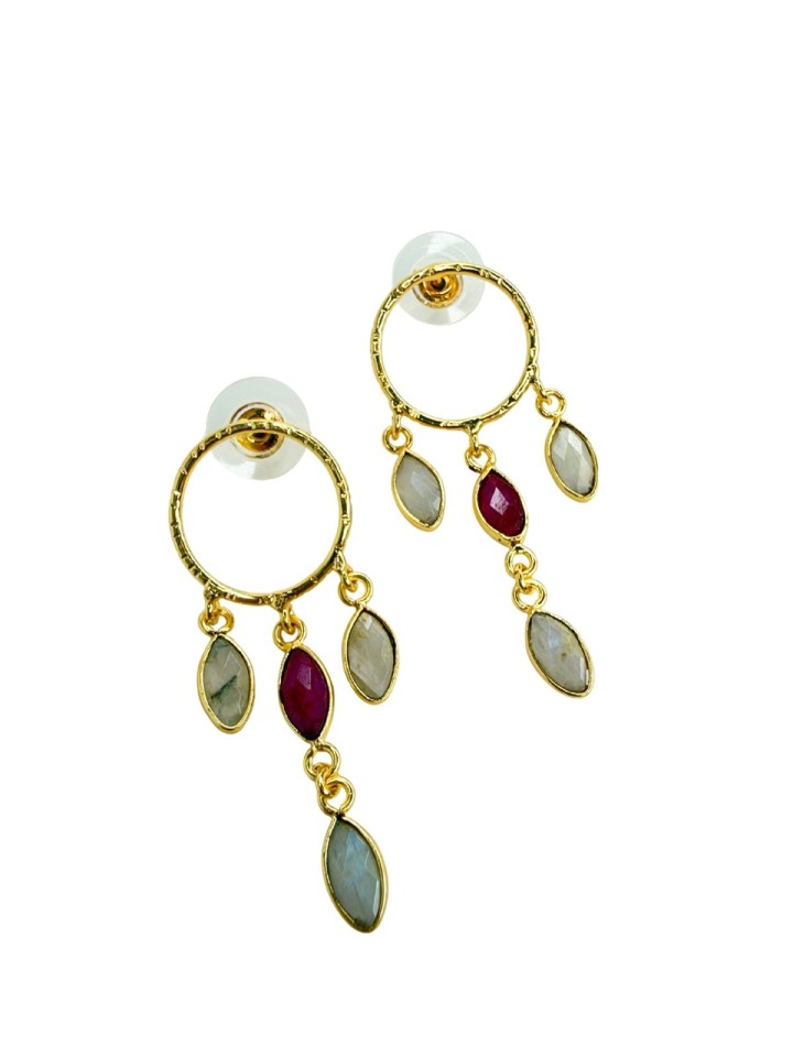 Pendientes Sena granate/blanco