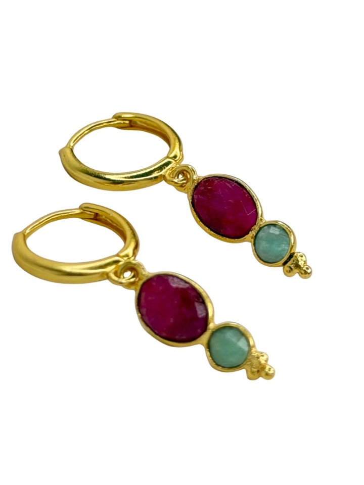 Pendientes Cluny granate