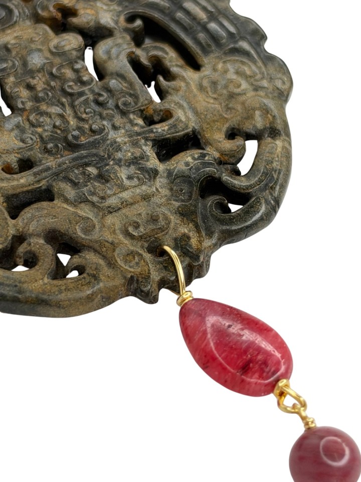 Colgante Oriental marrón piedra