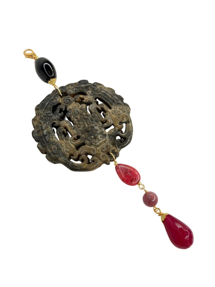 Colgante Oriental marrón piedra